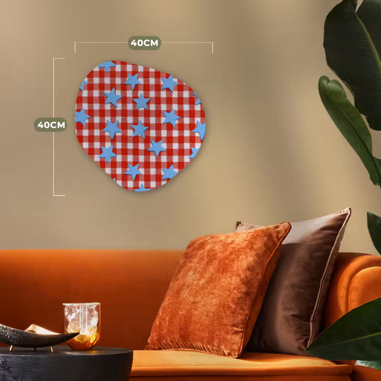 Ruit - Sterren - Rood Wandcirkel Organisch Forex 3mm klein 629 -sfeer3
