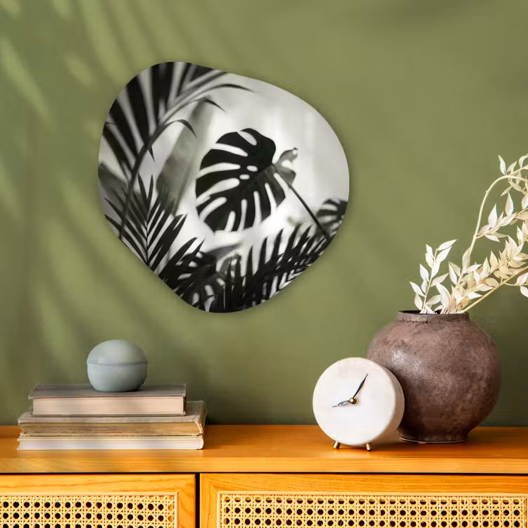 Planten - Bladeren - Natuur - Minimalistisch - Groen Wandcirkel Organisch Forex 3mm klein -sfeer2