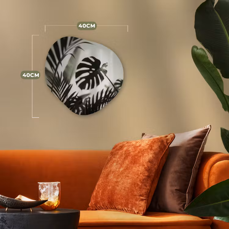 Planten - Bladeren - Natuur - Minimalistisch - Groen Wandcirkel Organisch Forex 3mm klein -sfeer3