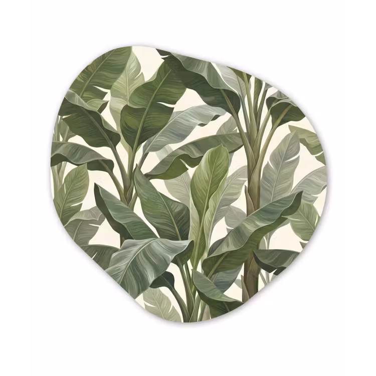 Planten - Bladeren - Tropisch - Groen Wandcirkel Organisch Forex 3mm klein -3d