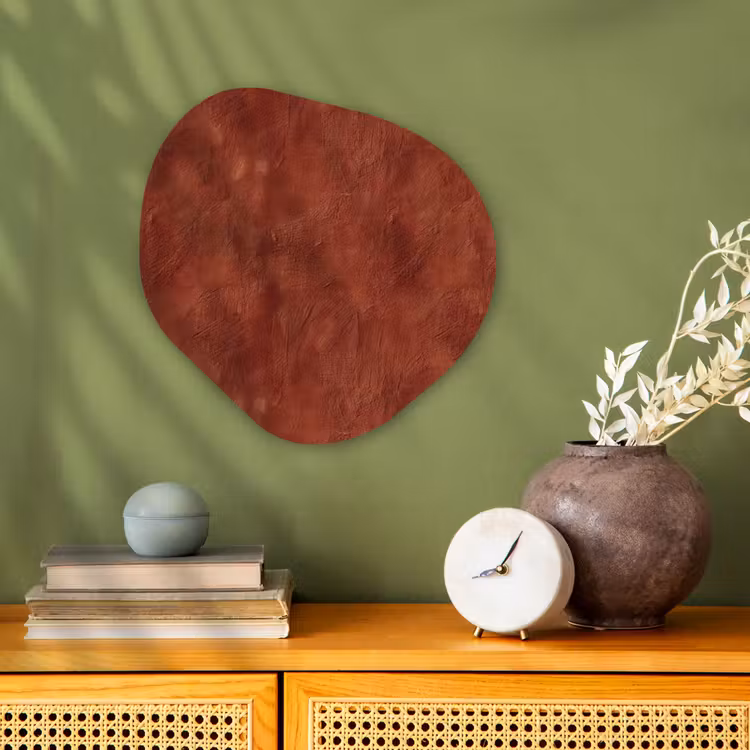 Stucwerk - Textuur - Terracotta Wandcirkel Organisch Forex 3mm klein 629 -sfeer2