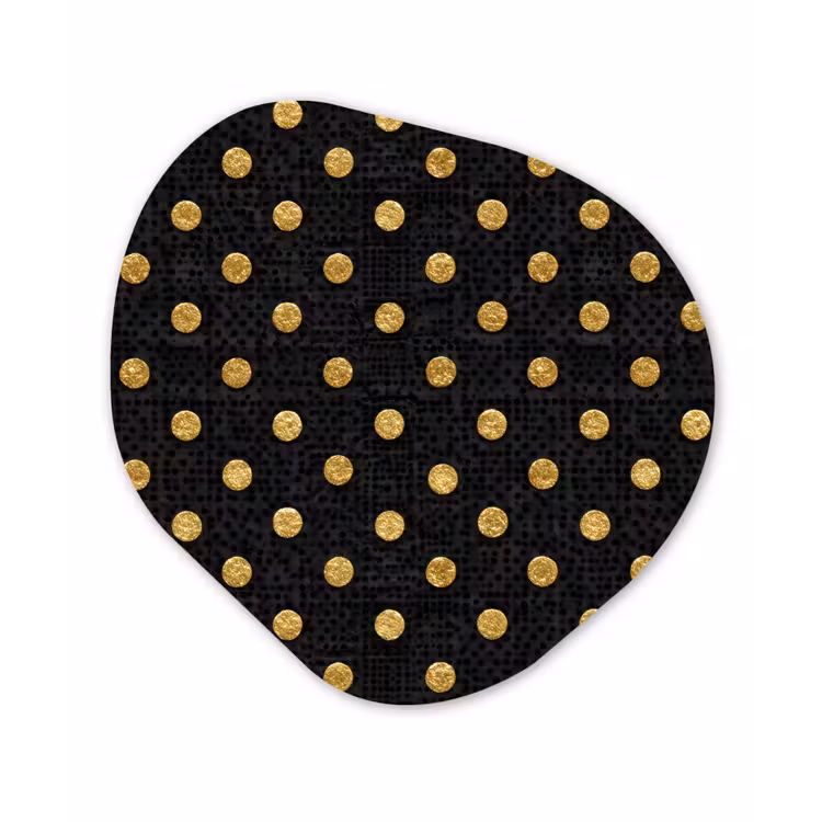 Polka Dot - Stippen - Goud - Zwart Wandcirkel Organisch Forex 3mm klein 629 -3d
