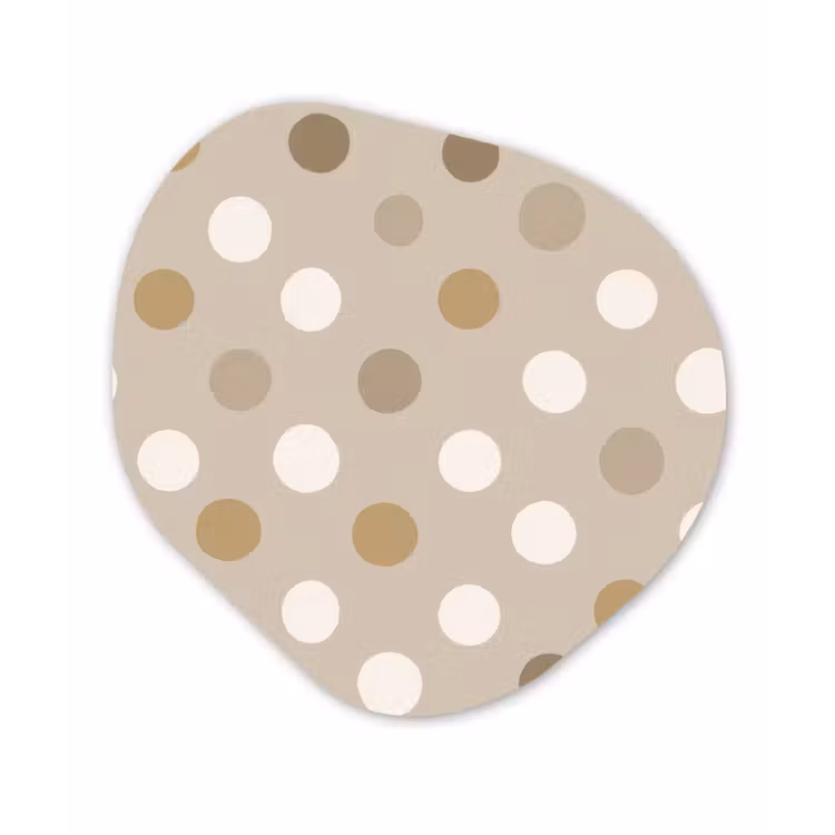 Polka - Dots - Beige Wandcirkel Organisch Forex 3mm klein 629 -3d