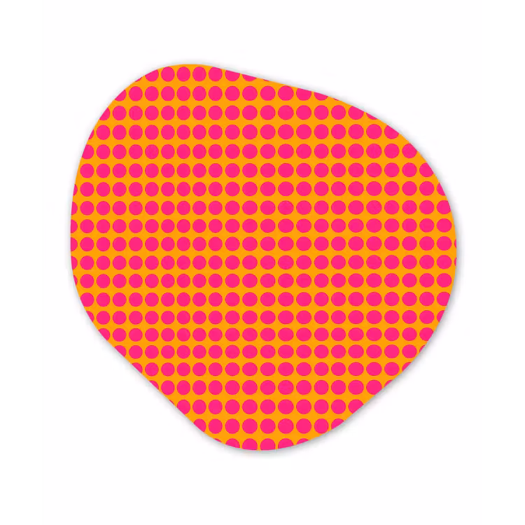 Stippen - Patroon - Oranje Wandcirkel Organisch Forex 3mm klein 629 -3d