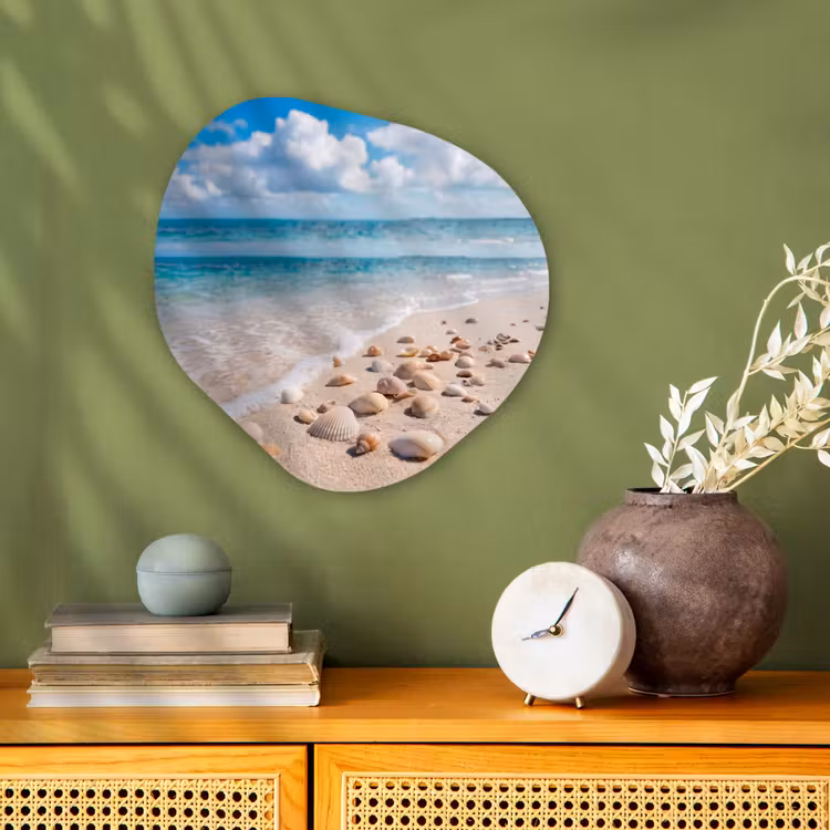Schelpen - Strand - Natuur - Beige Wandcirkel Organisch Forex 3mm klein -sfeer2