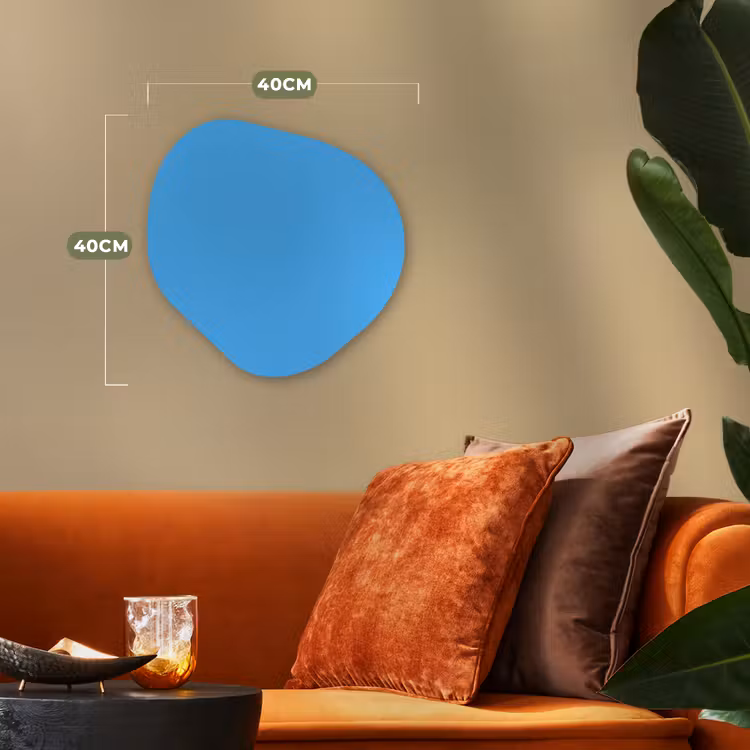 Sky - Blue - Blauw Wandcirkel Organisch Forex 3mm klein 629 -sfeer3
