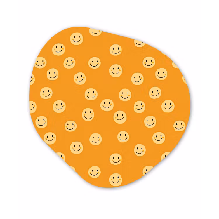 Smileys - Retro - Heel Wandcirkel Organisch Forex 3mm klein 629 -3d