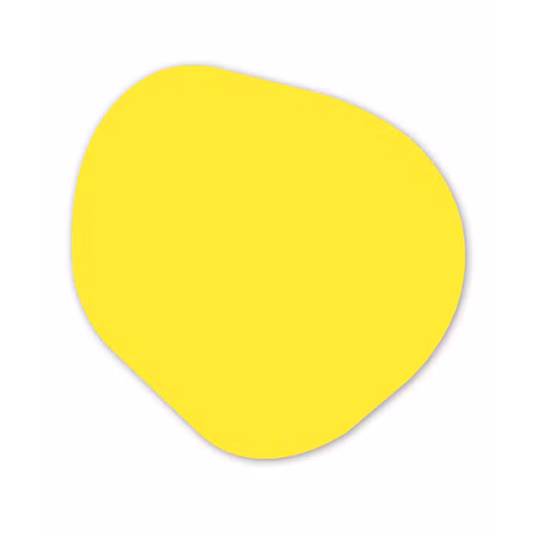Soft - Custard - Geel Wandcirkel Organisch Forex 3mm klein 629 -3d