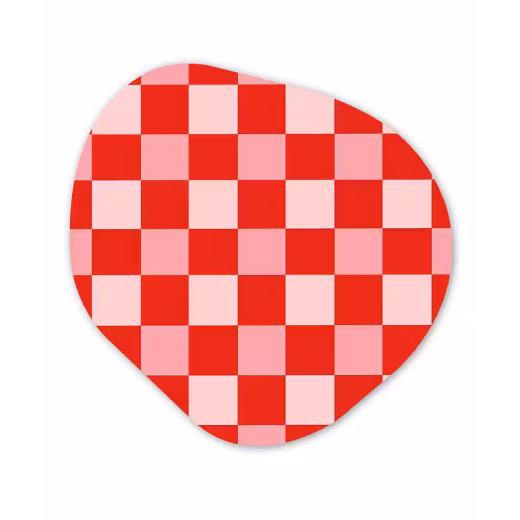 Vierkant - Klassiek - Rood Wandcirkel Organisch Forex 3mm klein 629 -3d