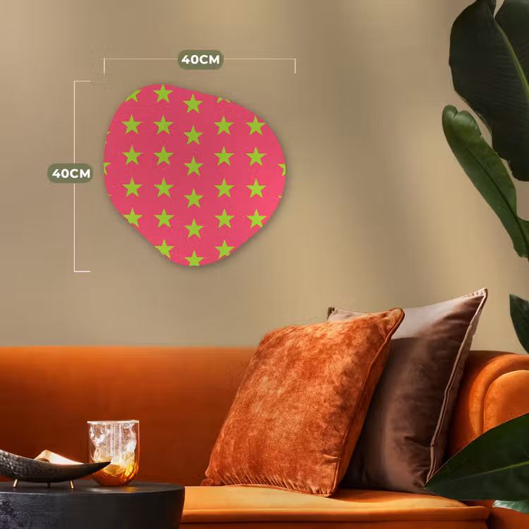Sterren - Patroon - Roze Wandcirkel Organisch Forex 3mm klein 629 -sfeer3