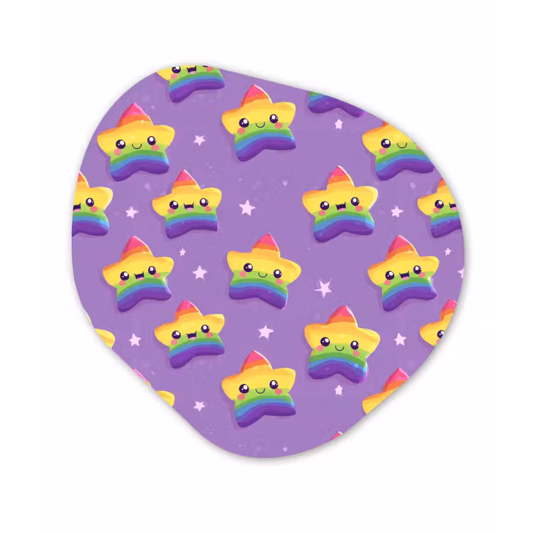 Sterren - Regenboog - Paars Wandcirkel Organisch Forex 3mm klein 629 -3d
