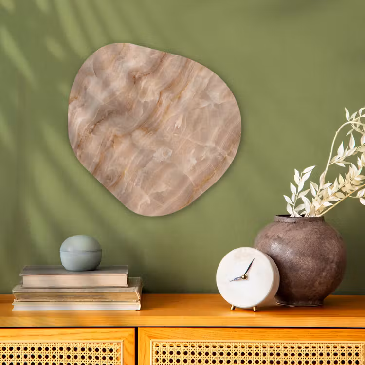 Steen - Ader - Natuur - Modern - Beige Wandcirkel Organisch Forex 3mm klein -sfeer2