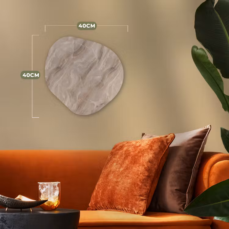 Steen - Golvend - Abstract - Beige Wandcirkel Organisch Forex 3mm klein -sfeer3