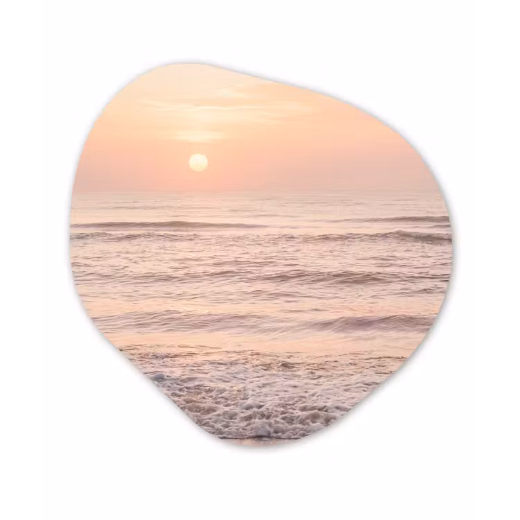 Zon - Strand - Roze Wandcirkel Organisch Forex 3mm klein -3d