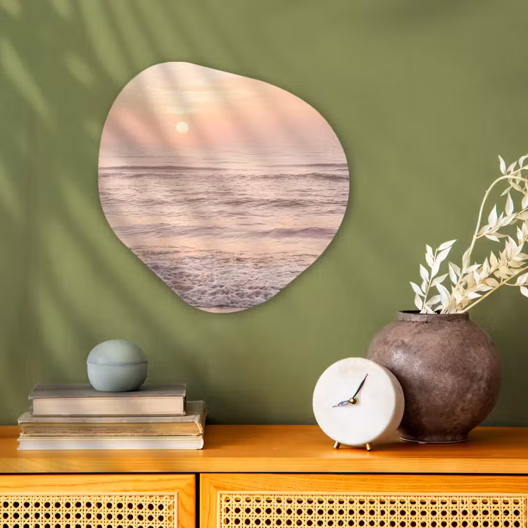 Zon - Strand - Roze Wandcirkel Organisch Forex 3mm klein -sfeer2