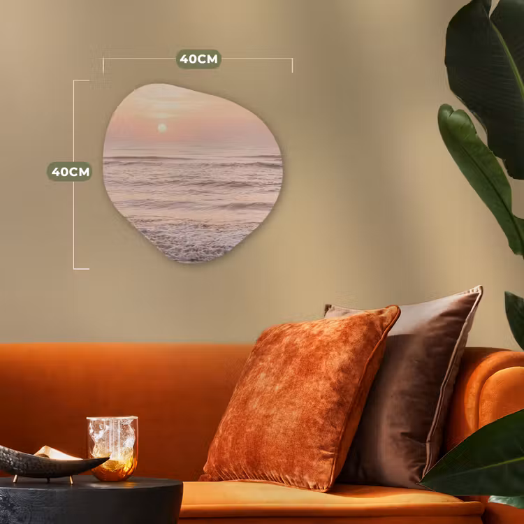 Zon - Strand - Roze Wandcirkel Organisch Forex 3mm klein -sfeer3