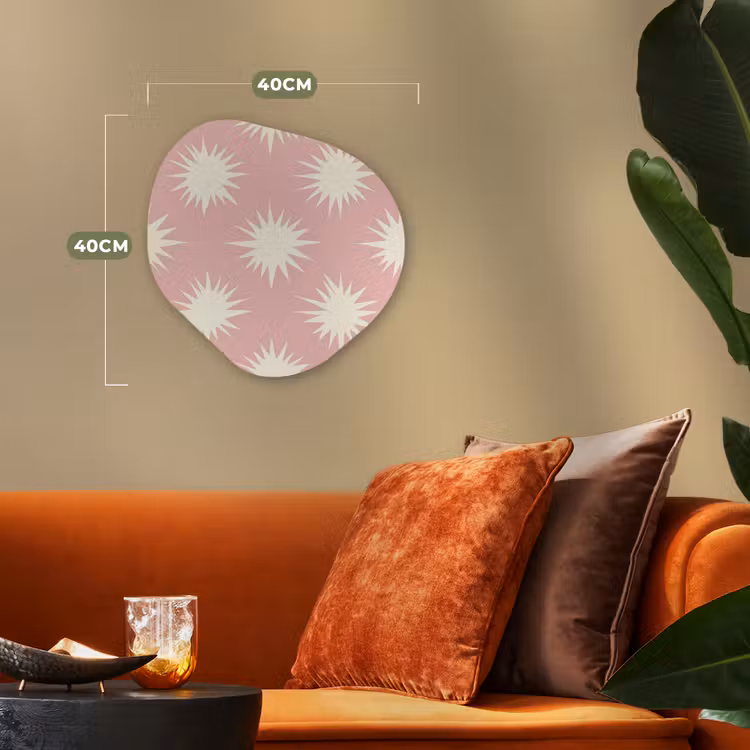 Zonnen - Patroon - Roze Wandcirkel Organisch Forex 3mm klein 629 -sfeer3
