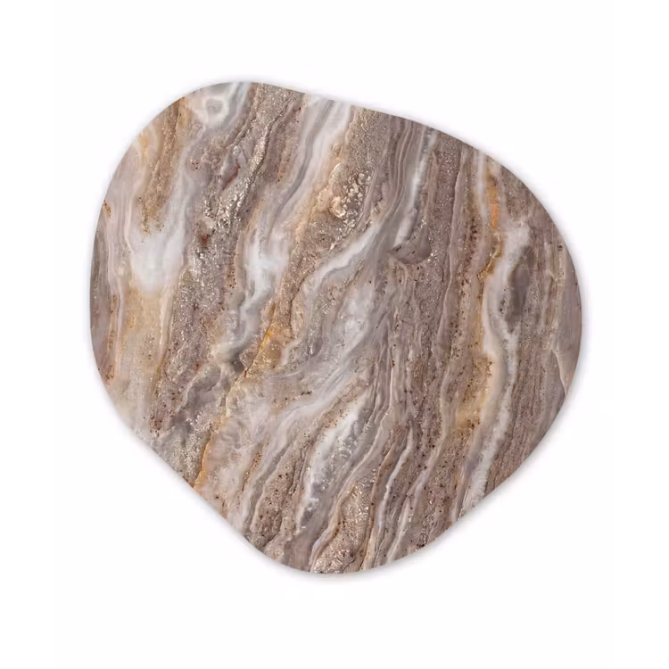 Textuur - Steen - Abstract - Beige Wandcirkel Organisch Forex 3mm klein -3d