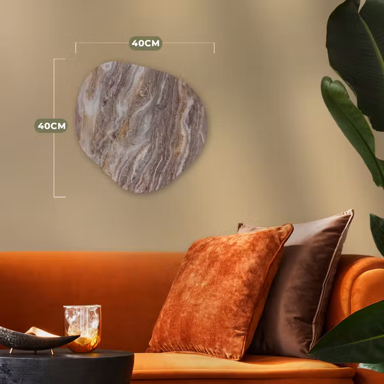 Textuur - Steen - Abstract - Beige Wandcirkel Organisch Forex 3mm klein -sfeer3