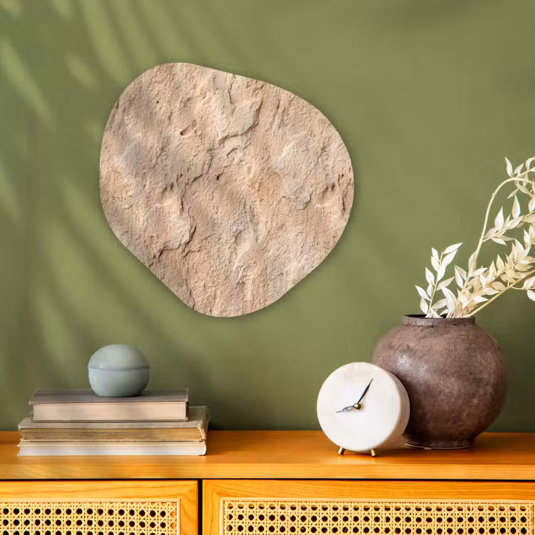 Textuur - Steen - Natuur - Beige Wandcirkel Organisch Forex 3mm klein -sfeer2