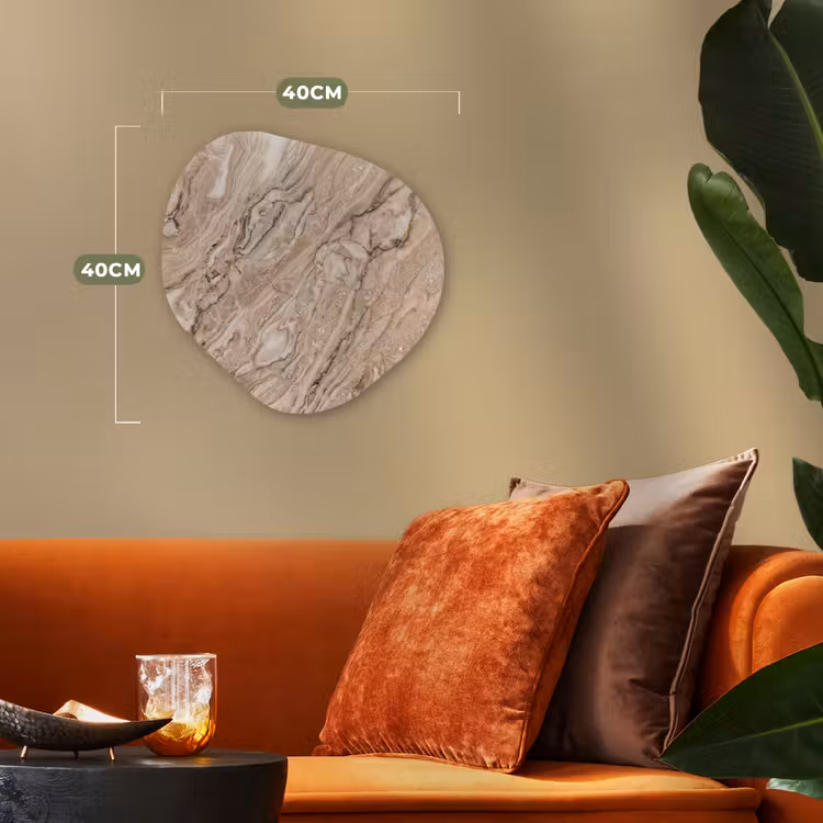 Textuur - Aders - Abstract - Modern - Beige Wandcirkel Organisch Forex 3mm klein -sfeer3