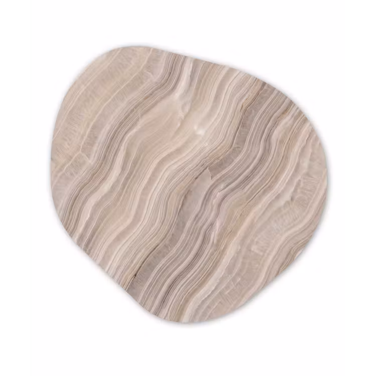 Textuur - Golvend - Abstract - Modern - Beige Wandcirkel Organisch Forex 3mm klein -3d