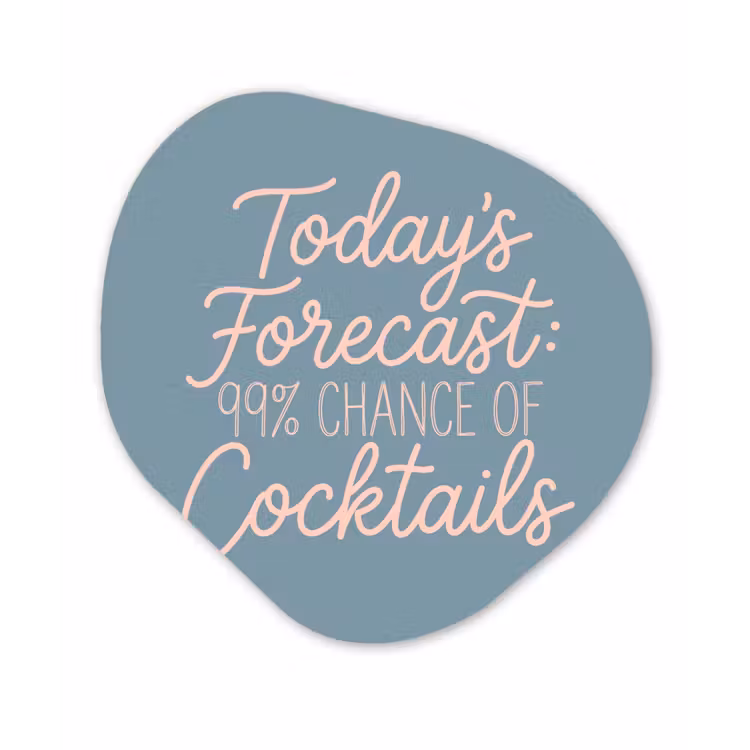Today's Forecast - Cocktails - Blauw Wandcirkel Organisch Forex 3mm klein -3d