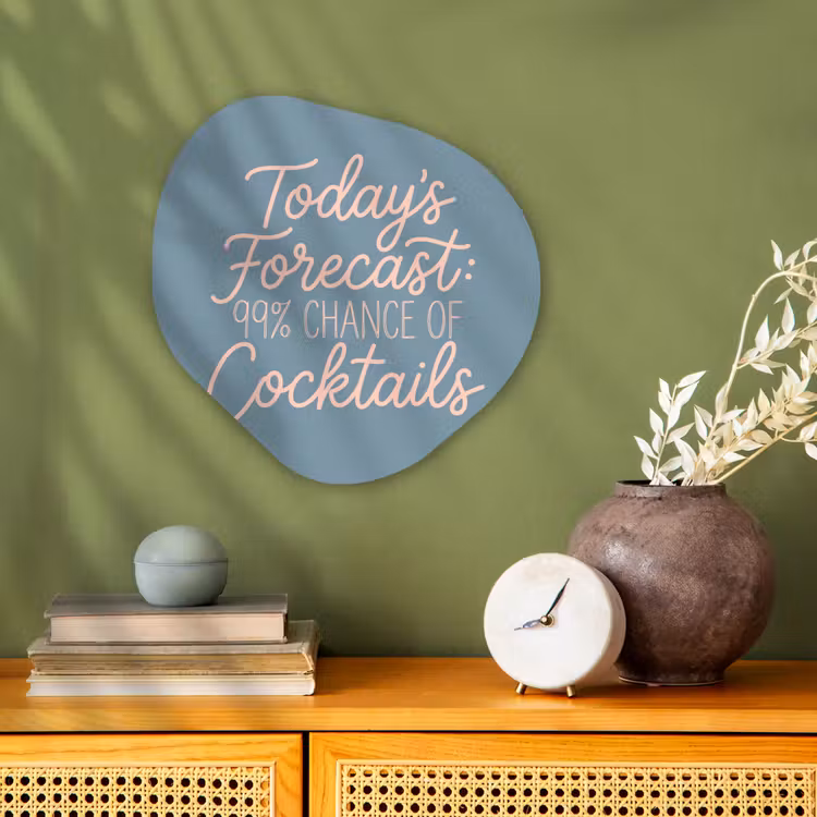 Today's Forecast - Cocktails - Blauw Wandcirkel Organisch Forex 3mm klein -sfeer2