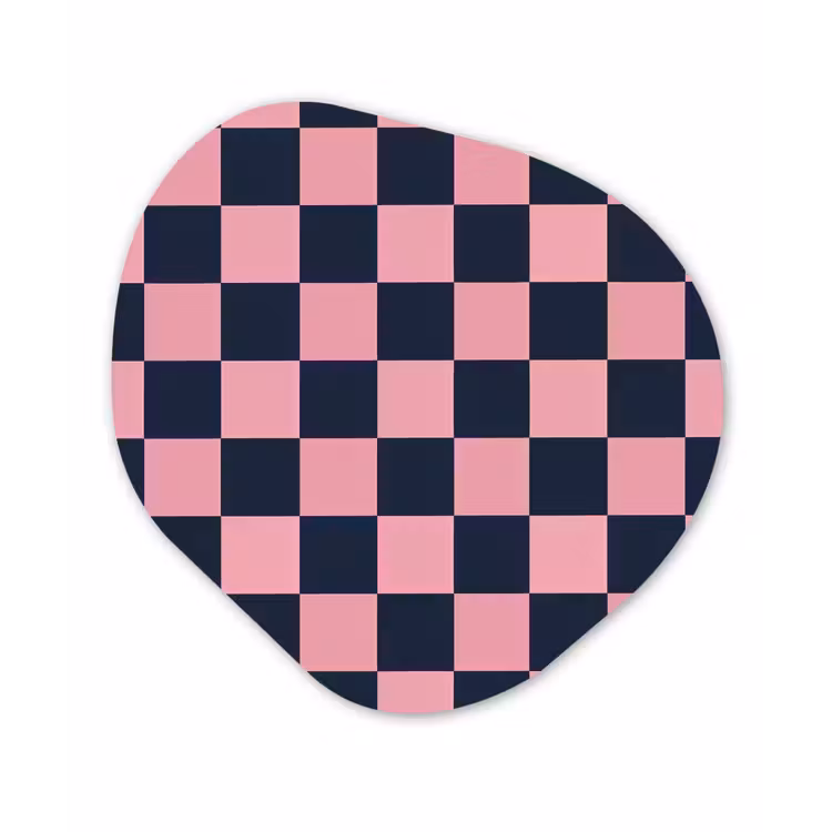 Traditioneel - Patroon - Blauw - Roze Wandcirkel Organisch Forex 3mm klein 629 -3d