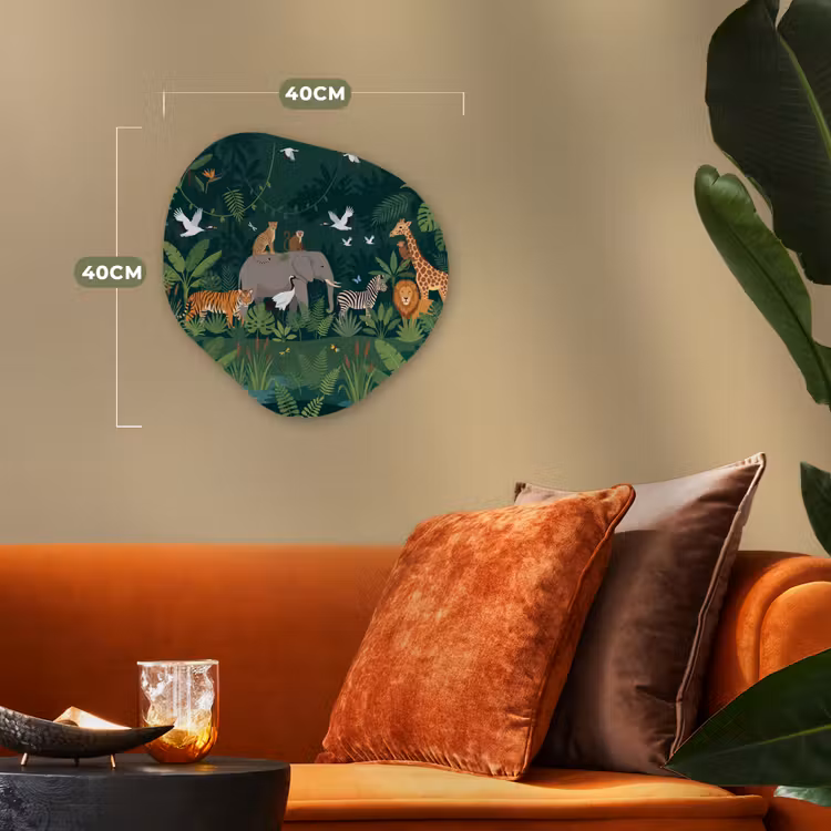 Tropisch - Jungle -  Groen Wandcirkel Organisch Forex 3mm klein -sfeer3