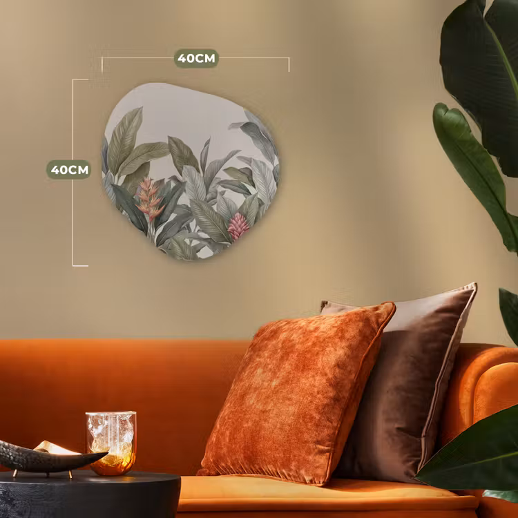 Tropisch - Planten - Modern - Groen Wandcirkel Organisch Forex 3mm klein -sfeer3