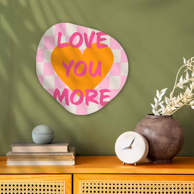 Valentijn - Love - Roze - Oranje Wandcirkel Organisch Forex 3mm klein -sfeer2
