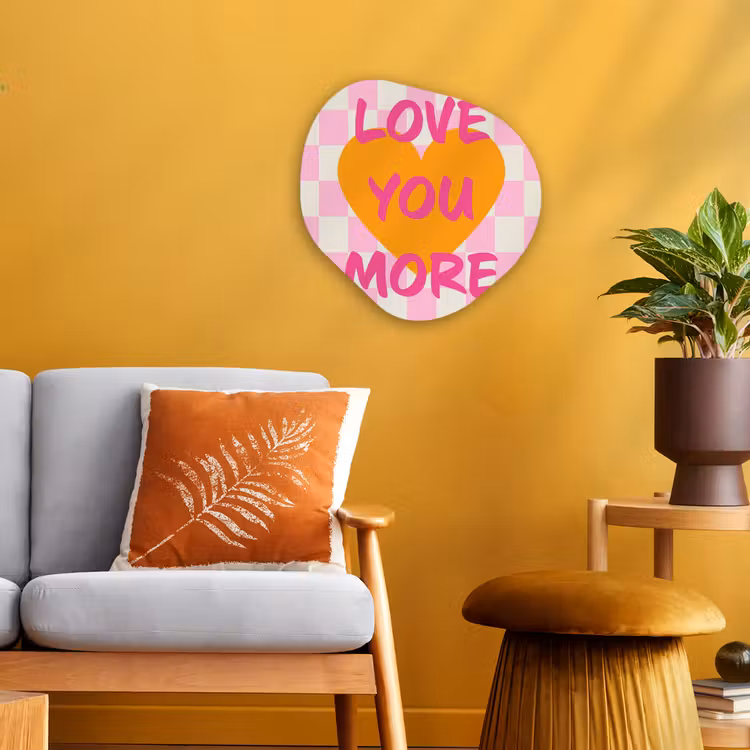 Valentijn - Love - Roze - Oranje Wandcirkel Organisch Forex 3mm klein -sfeer4