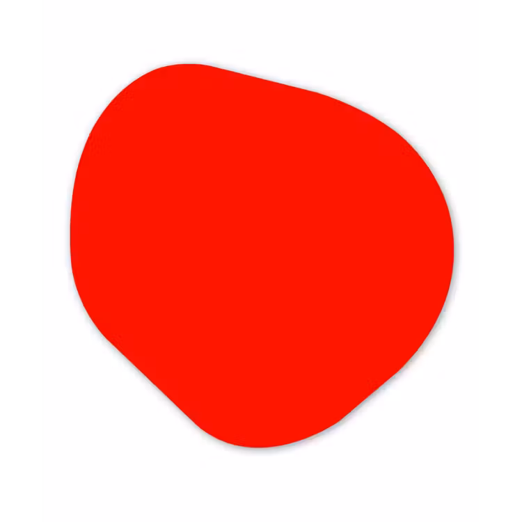 Vibrant - Vermilion - Rood Wandcirkel Organisch Forex 3mm klein 629 -3d
