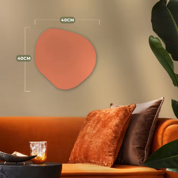 Warm - Clay - Terracotta Wandcirkel Organisch Forex 3mm klein 629 -sfeer3