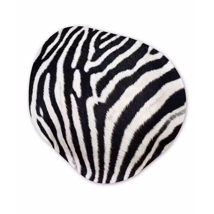 Zebra - Vacht - Klassiek - Zwart - Wit Wandcirkel Organisch Forex 3mm klein -3d