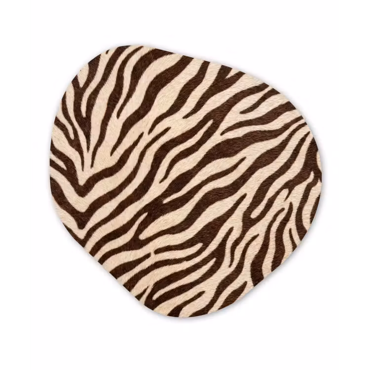 Zebra - Strepen - Bruin Wandcirkel Organisch Forex 3mm klein -3d