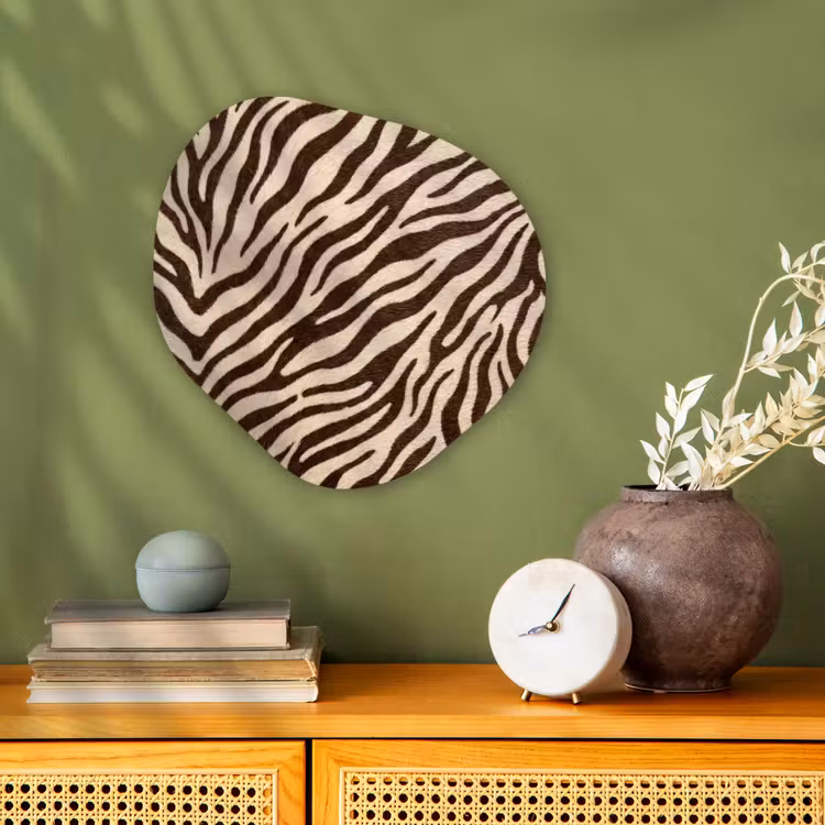 Zebra - Strepen - Bruin Wandcirkel Organisch Forex 3mm klein -sfeer2