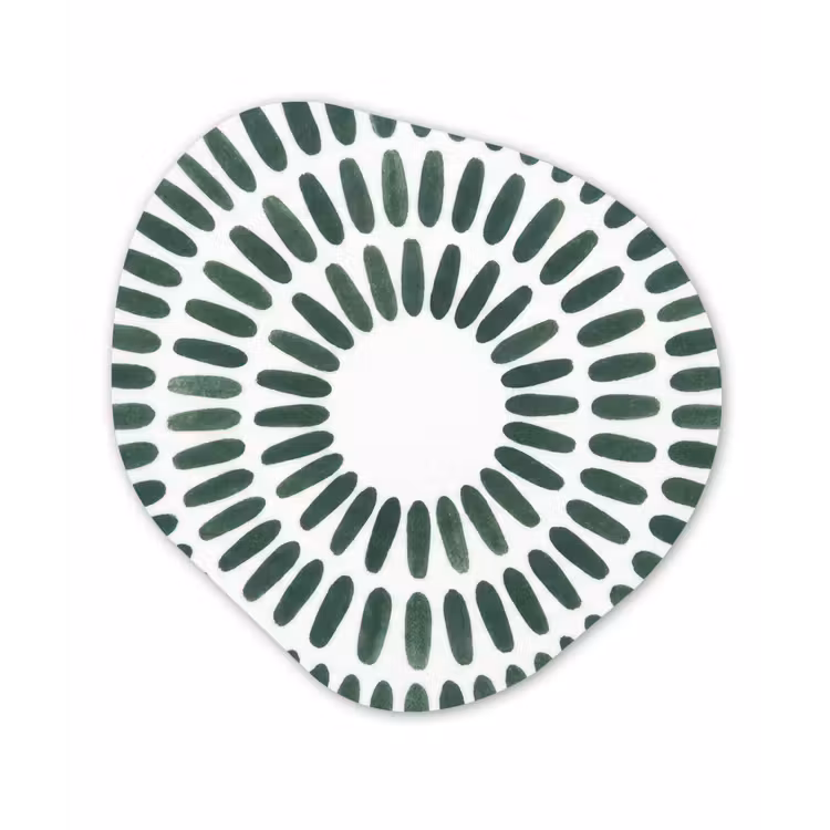 Abstract - Cirkel - Patroon - Modern - Groen Wandcirkel Organisch Aluminium middel -3d