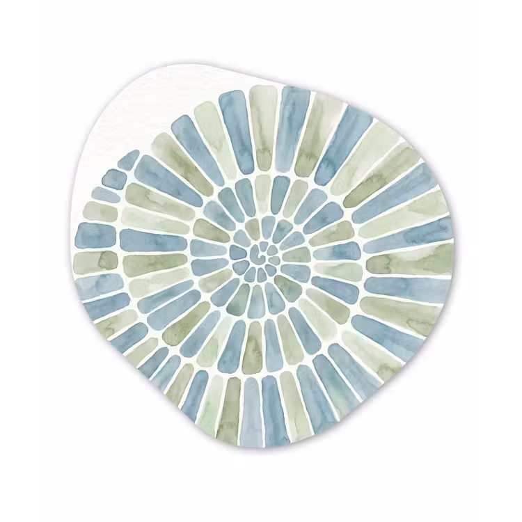 Abstract - Spiraal - Patroon - Modern - Blauw-Groen Wandcirkel Organisch Aluminium middel -3d