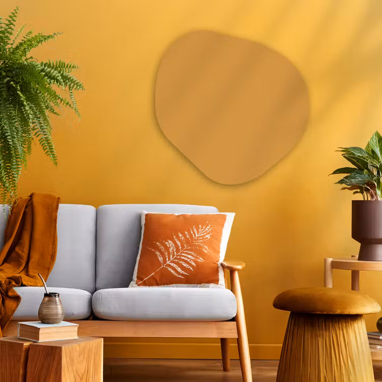 Autumn - Mustard - Geel Wandcirkel Organisch Aluminium middel 851 -sfeer4