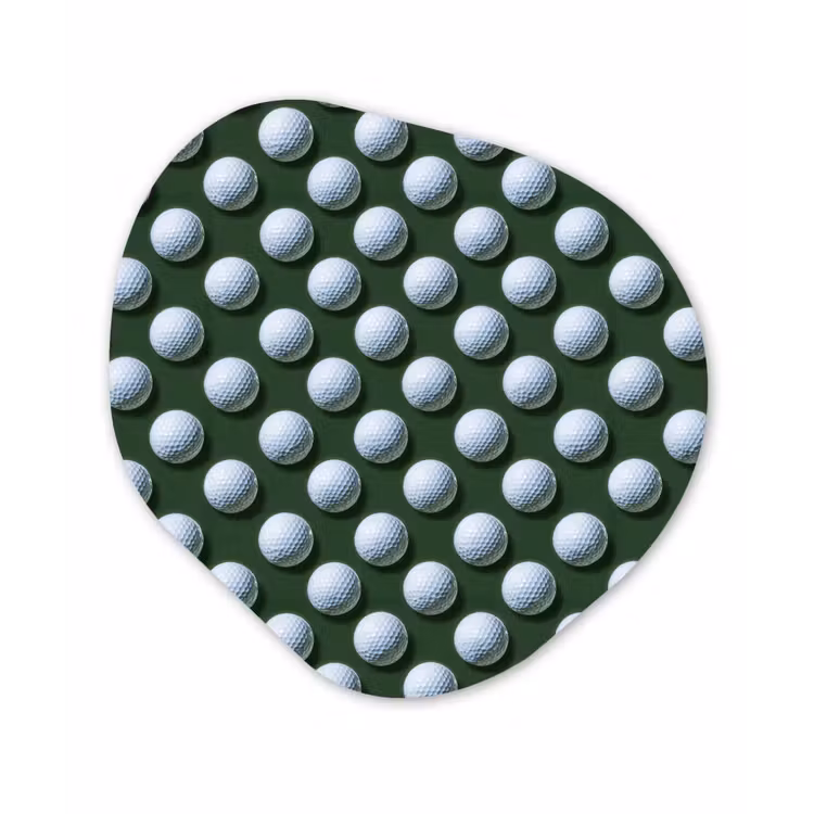Ballen - Golf - Groen Wandcirkel Organisch Aluminium middel 851 -3d