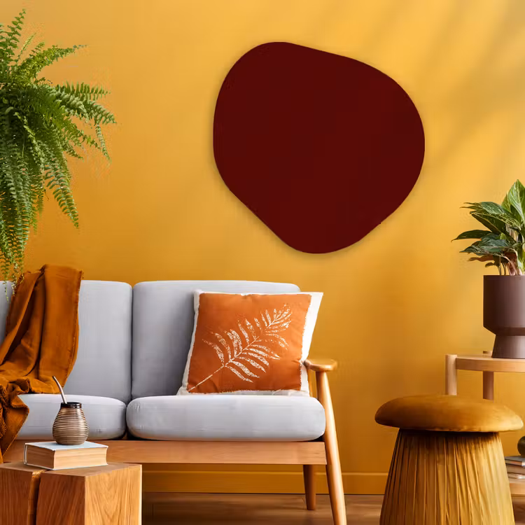 Burnt - Mahogany - Rood Wandcirkel Organisch Aluminium middel 851 -sfeer4