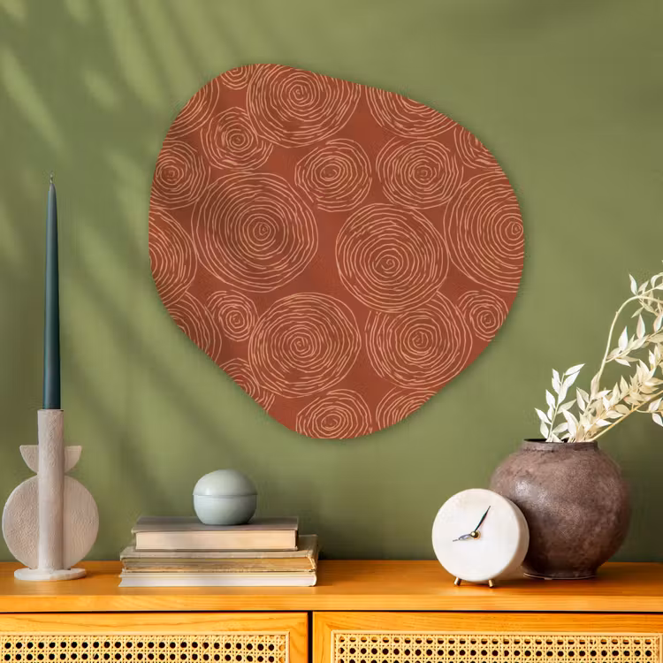 Cirkels - Abstract - Artistiek - Terracotta Wandcirkel Organisch Aluminium middel 851 -sfeer2