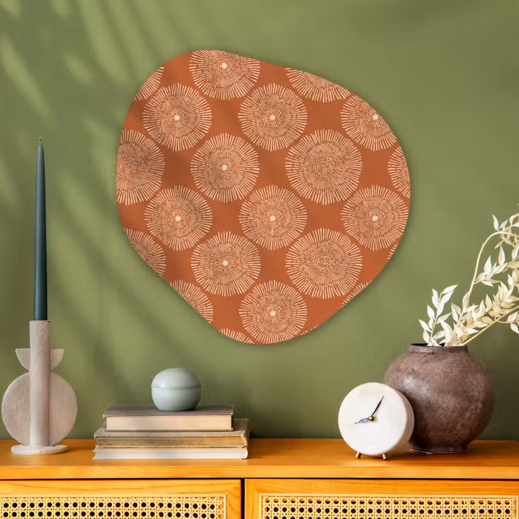Cirkels - Grafisch - Patroon - Terracotta Wandcirkel Organisch Aluminium middel 851 -sfeer2