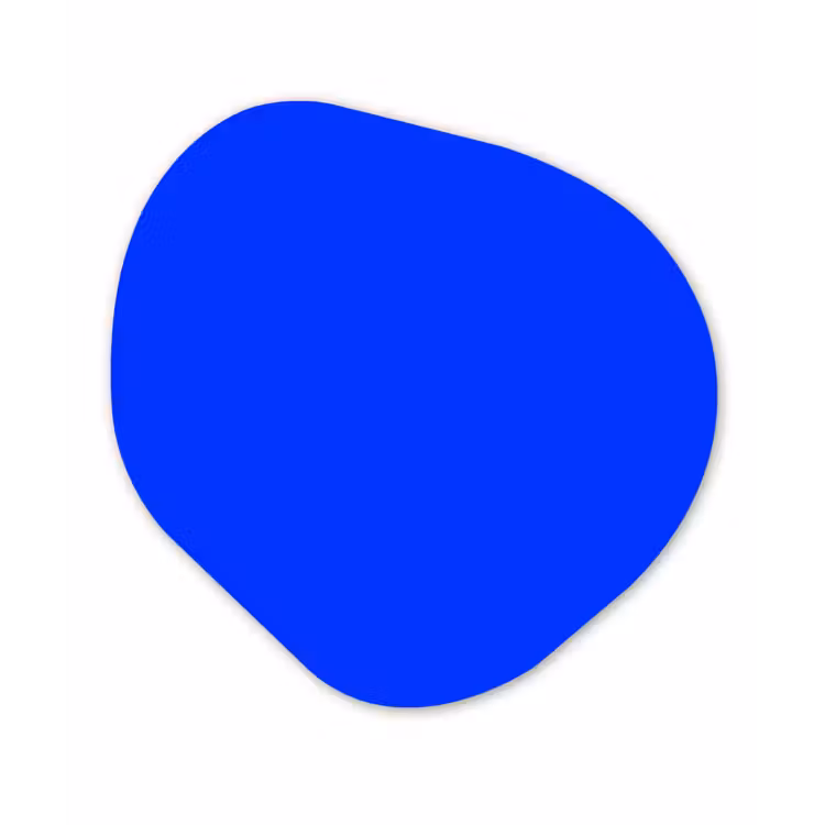 Electric - Blue - Blauw Wandcirkel Organisch Aluminium middel 851 -3d