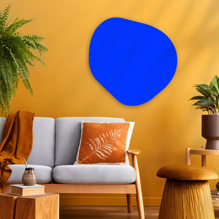 Electric - Blue - Blauw Wandcirkel Organisch Aluminium middel 851 -sfeer4