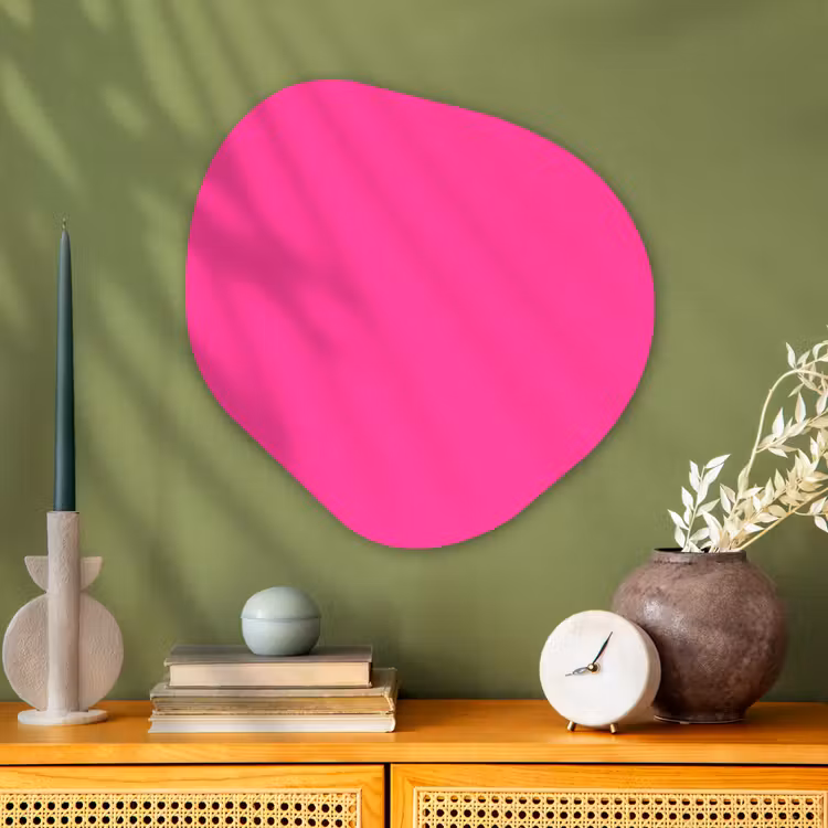 Electric - Magenta - Roze Wandcirkel Organisch Aluminium middel 851 -sfeer2