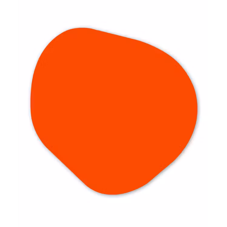 Fiery - Tangerine - Oranje Wandcirkel Organisch Aluminium middel 851 -3d