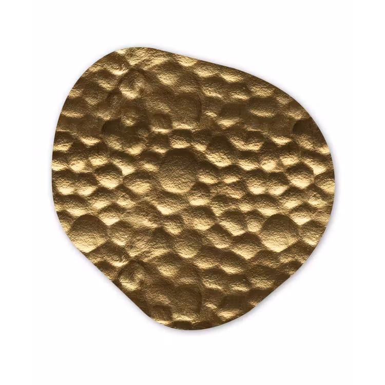 Gehamerd - Reliëf - Textuur - Bronsgoud Wandcirkel Organisch Aluminium middel 851 -3d